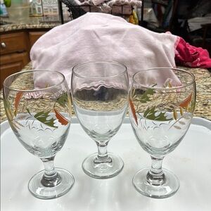 Elegant Autumn Leaf Wine Water Tea Glass Set